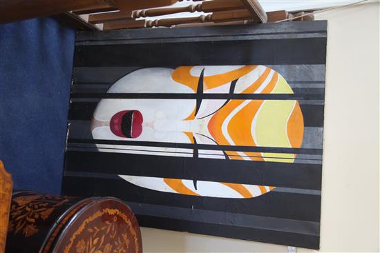 § René Gruau (1909-2004) Japanese mask 51 x 39.5in., unframed